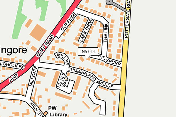LN5 0DT map - OS OpenMap – Local (Ordnance Survey)