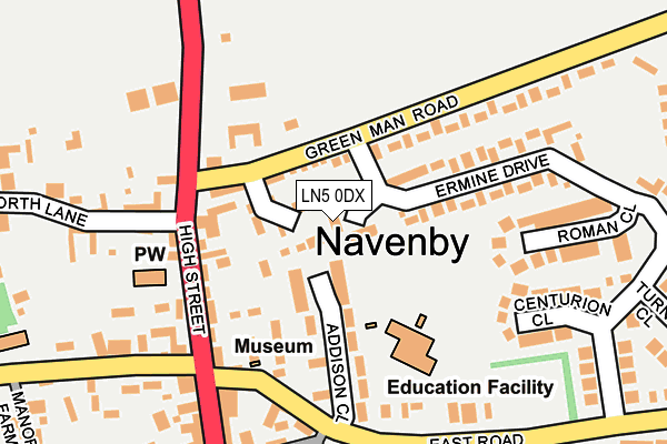 LN5 0DX map - OS OpenMap – Local (Ordnance Survey)