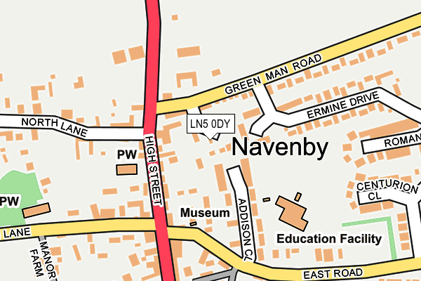 LN5 0DY map - OS OpenMap – Local (Ordnance Survey)