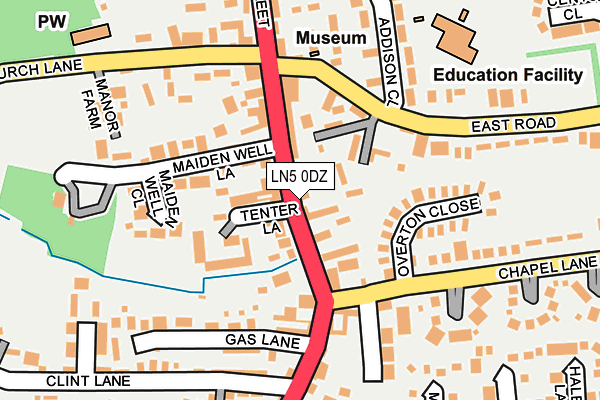 LN5 0DZ map - OS OpenMap – Local (Ordnance Survey)
