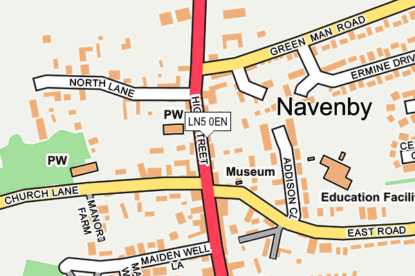 LN5 0EN map - OS OpenMap – Local (Ordnance Survey)