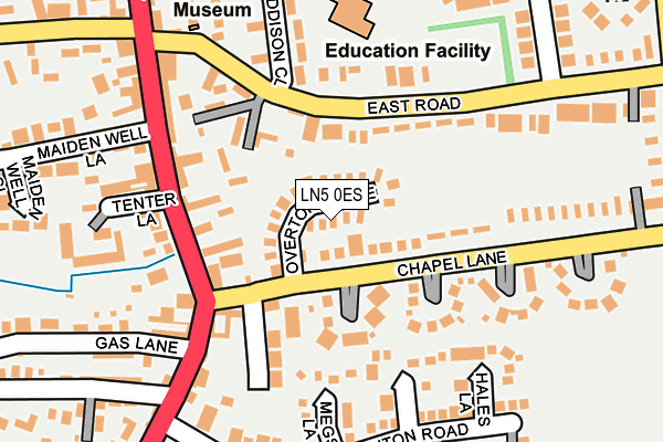 LN5 0ES map - OS OpenMap – Local (Ordnance Survey)