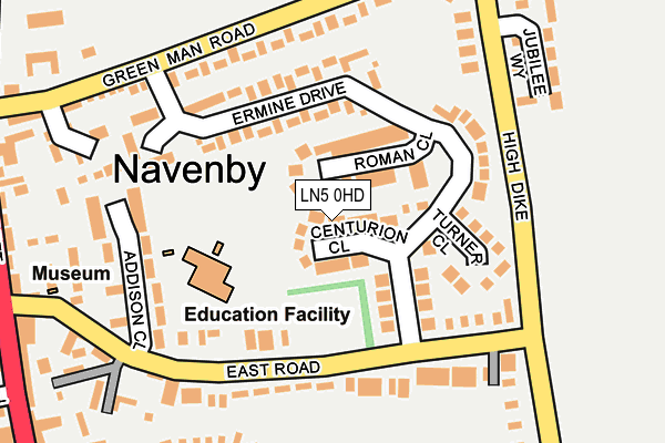 LN5 0HD map - OS OpenMap – Local (Ordnance Survey)