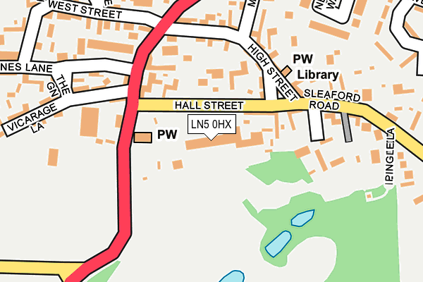 LN5 0HX map - OS OpenMap – Local (Ordnance Survey)