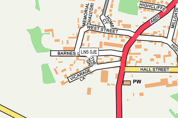 LN5 0JE map - OS OpenMap – Local (Ordnance Survey)