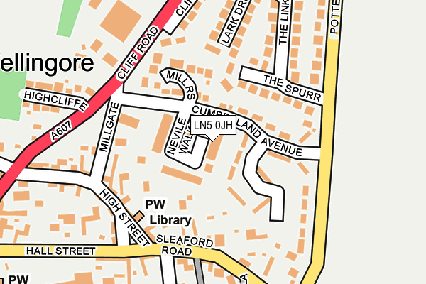 LN5 0JH map - OS OpenMap – Local (Ordnance Survey)