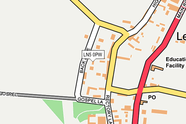 LN5 0PW map - OS OpenMap – Local (Ordnance Survey)