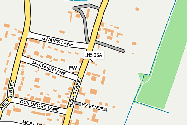 LN5 0SA map - OS OpenMap – Local (Ordnance Survey)