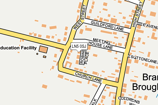 LN5 0SJ map - OS OpenMap – Local (Ordnance Survey)