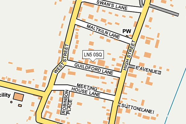 LN5 0SQ map - OS OpenMap – Local (Ordnance Survey)