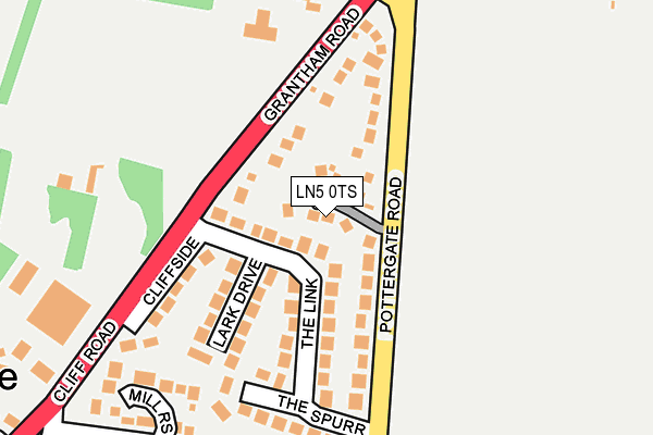 LN5 0TS map - OS OpenMap – Local (Ordnance Survey)