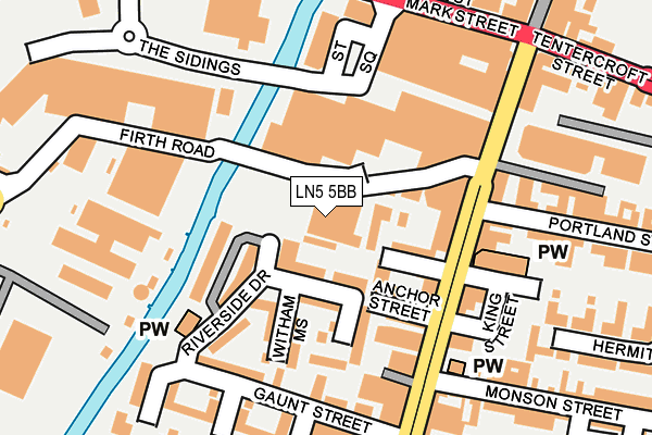 LN5 5BB map - OS OpenMap – Local (Ordnance Survey)