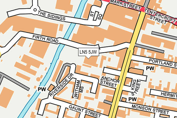 LN5 5JW map - OS OpenMap – Local (Ordnance Survey)