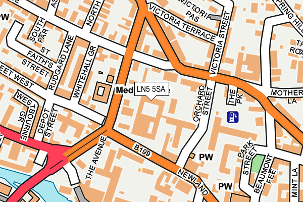 LN5 5SA map - OS OpenMap – Local (Ordnance Survey)