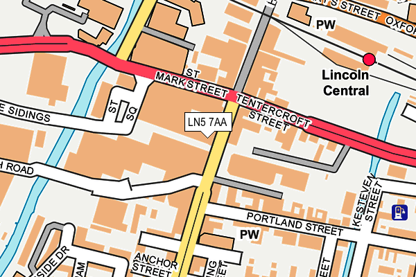 LN5 7AA map - OS OpenMap – Local (Ordnance Survey)