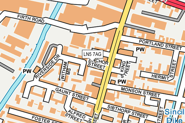 LN5 7AG map - OS OpenMap – Local (Ordnance Survey)
