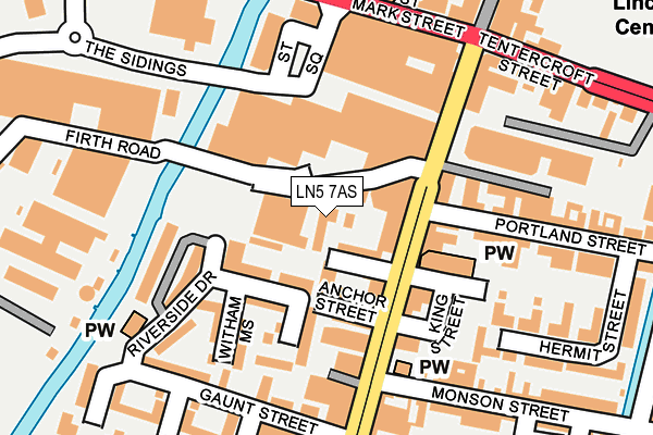 LN5 7AS map - OS OpenMap – Local (Ordnance Survey)