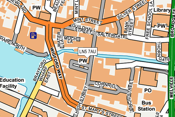 LN5 7AU map - OS OpenMap – Local (Ordnance Survey)