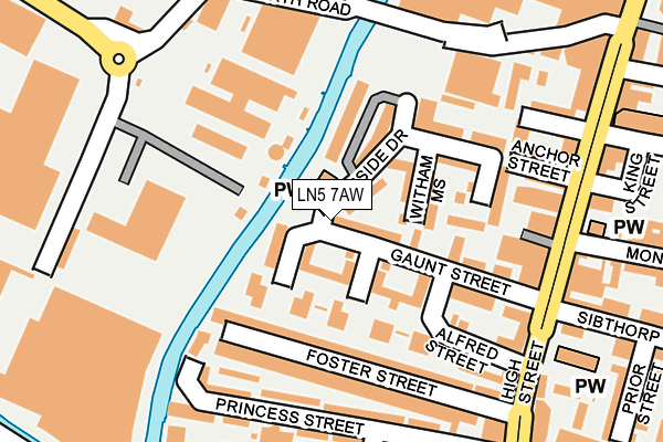 LN5 7AW map - OS OpenMap – Local (Ordnance Survey)