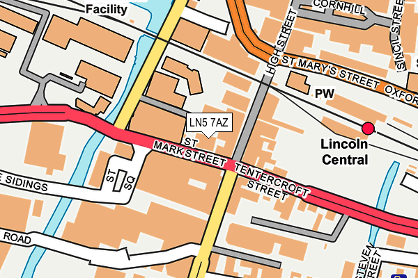LN5 7AZ map - OS OpenMap – Local (Ordnance Survey)