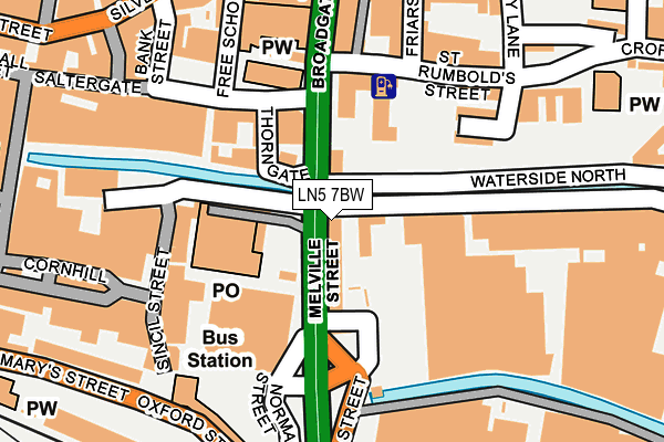 LN5 7BW map - OS OpenMap – Local (Ordnance Survey)