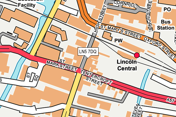 LN5 7DQ map - OS OpenMap – Local (Ordnance Survey)