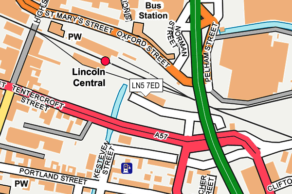 LN5 7ED map - OS OpenMap – Local (Ordnance Survey)