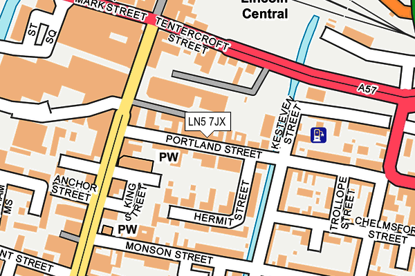 LN5 7JX map - OS OpenMap – Local (Ordnance Survey)