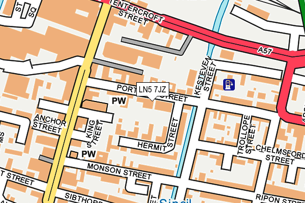 LN5 7JZ map - OS OpenMap – Local (Ordnance Survey)
