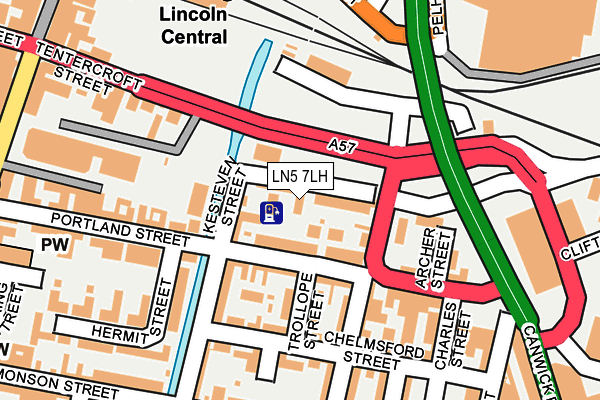 LN5 7LH map - OS OpenMap – Local (Ordnance Survey)