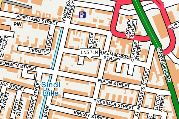 LN5 7LN map - OS OpenMap – Local (Ordnance Survey)
