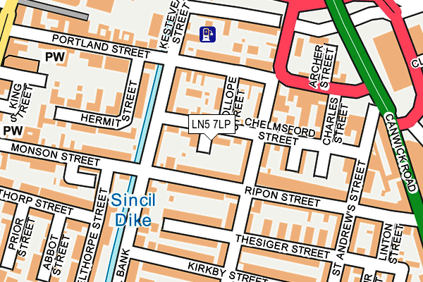 LN5 7LP map - OS OpenMap – Local (Ordnance Survey)