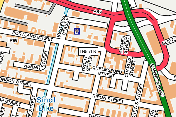 LN5 7LR map - OS OpenMap – Local (Ordnance Survey)