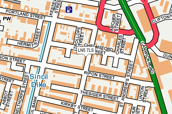 LN5 7LS map - OS OpenMap – Local (Ordnance Survey)