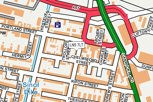 LN5 7LT map - OS OpenMap – Local (Ordnance Survey)