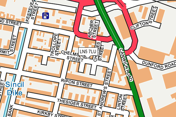 LN5 7LU map - OS OpenMap – Local (Ordnance Survey)