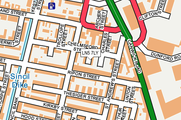 LN5 7LY map - OS OpenMap – Local (Ordnance Survey)