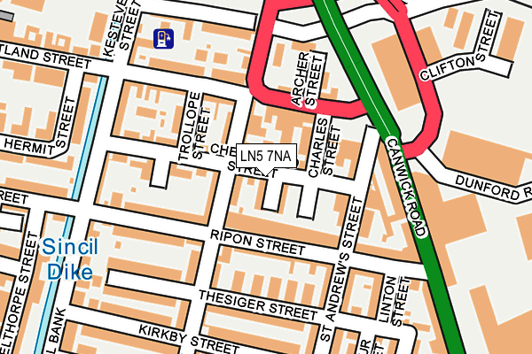 LN5 7NA map - OS OpenMap – Local (Ordnance Survey)