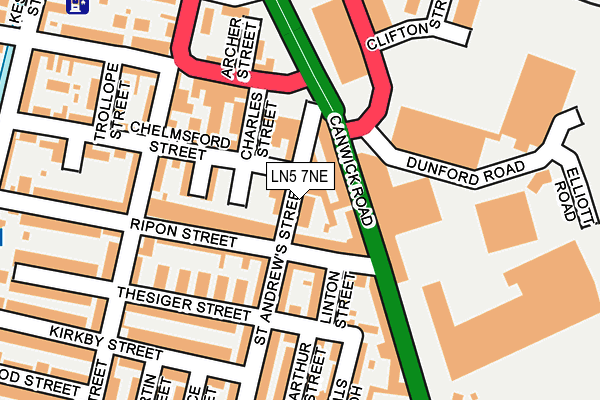 LN5 7NE map - OS OpenMap – Local (Ordnance Survey)