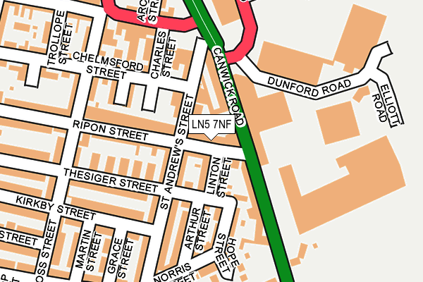LN5 7NF map - OS OpenMap – Local (Ordnance Survey)