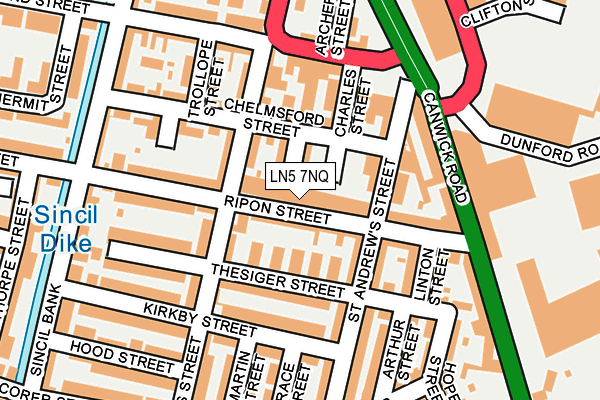 LN5 7NQ map - OS OpenMap – Local (Ordnance Survey)