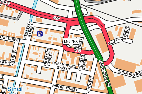 LN5 7NX map - OS OpenMap – Local (Ordnance Survey)