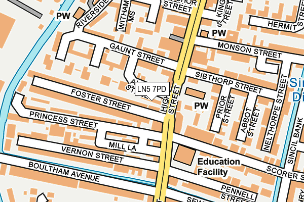 LN5 7PD map - OS OpenMap – Local (Ordnance Survey)