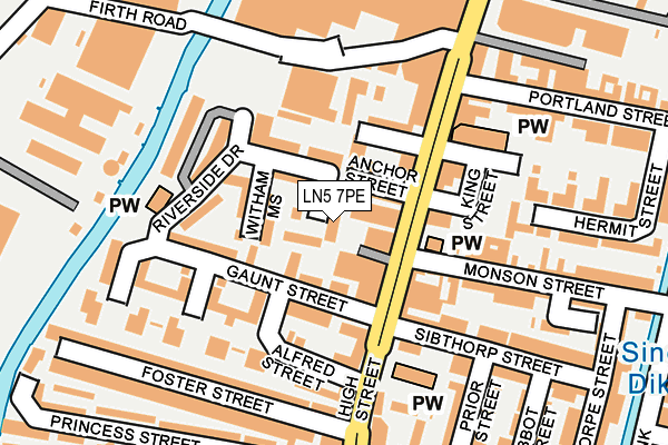 LN5 7PE map - OS OpenMap – Local (Ordnance Survey)