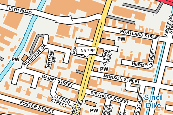 LN5 7PP map - OS OpenMap – Local (Ordnance Survey)