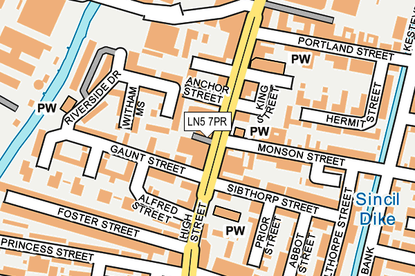 LN5 7PR map - OS OpenMap – Local (Ordnance Survey)
