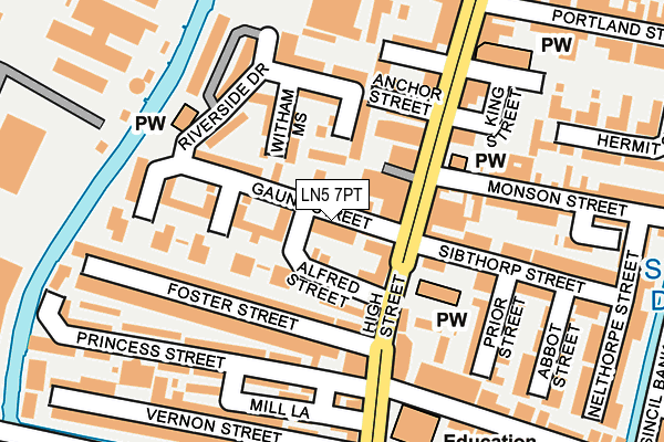LN5 7PT map - OS OpenMap – Local (Ordnance Survey)