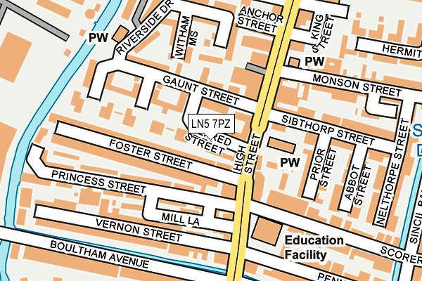 LN5 7PZ map - OS OpenMap – Local (Ordnance Survey)