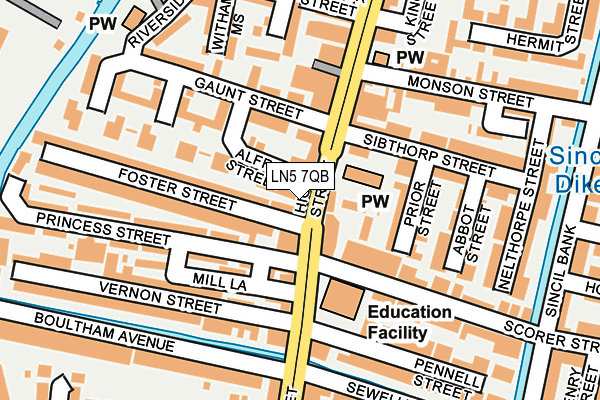 LN5 7QB map - OS OpenMap – Local (Ordnance Survey)