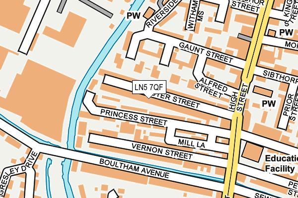 LN5 7QF map - OS OpenMap – Local (Ordnance Survey)